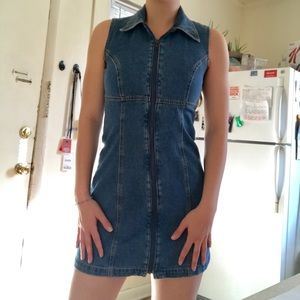 Vintage zip-up denim dress